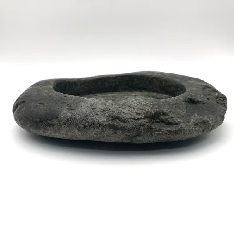 石來運轉-天然河磨石盤煙灰缸硯台書畫墨池擺件飾品盤/送禮/造景/