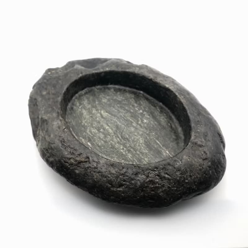 石來運轉-天然河磨石盤煙灰缸硯台書畫墨池擺件飾品盤/送禮/造景/