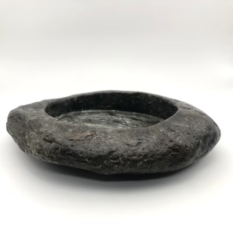 石來運轉-天然河磨石盤煙灰缸硯台書畫墨池擺件飾品盤/送禮/造景/