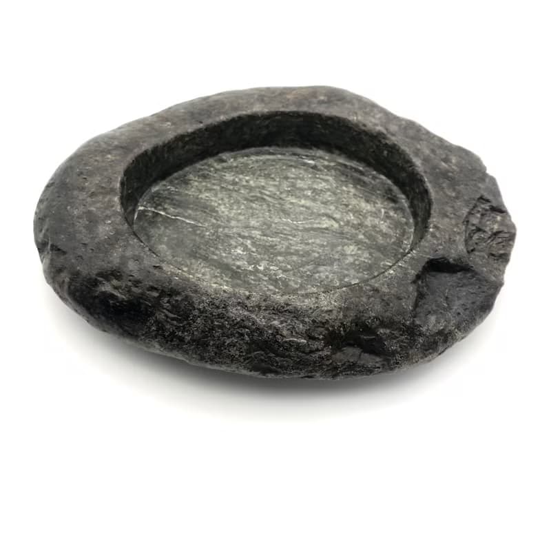 石來運轉-天然河磨石盤煙灰缸硯台書畫墨池擺件飾品盤/送禮/造景/