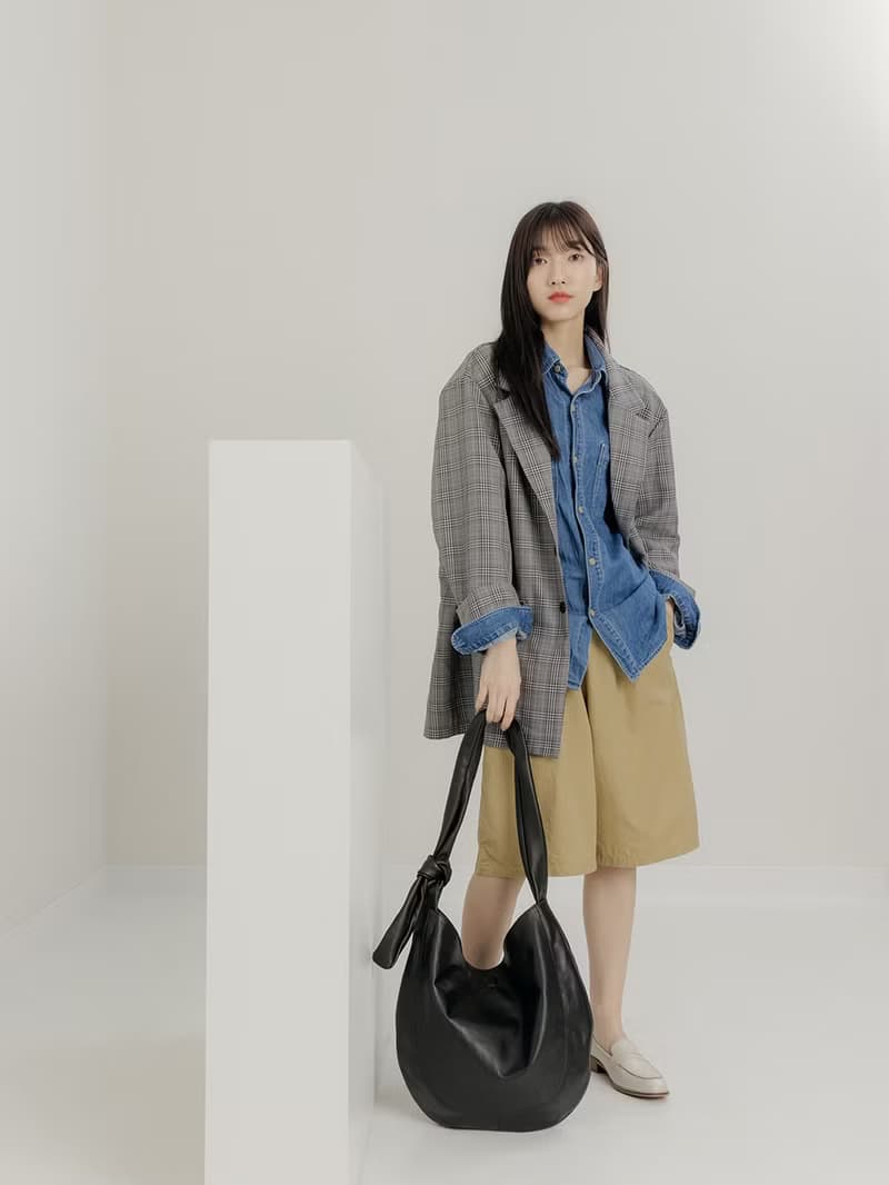 supportingrole 真皮優雅摩登都市肩側手提背包  黑