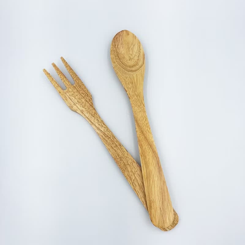 【 LUCKY WOOD】木質居家食器 - 沙拉 /輕食 湯叉組