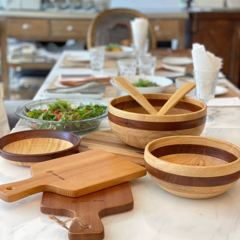 【 LUCKY WOOD】木質居家食器 - 沙拉 /輕食 湯叉組