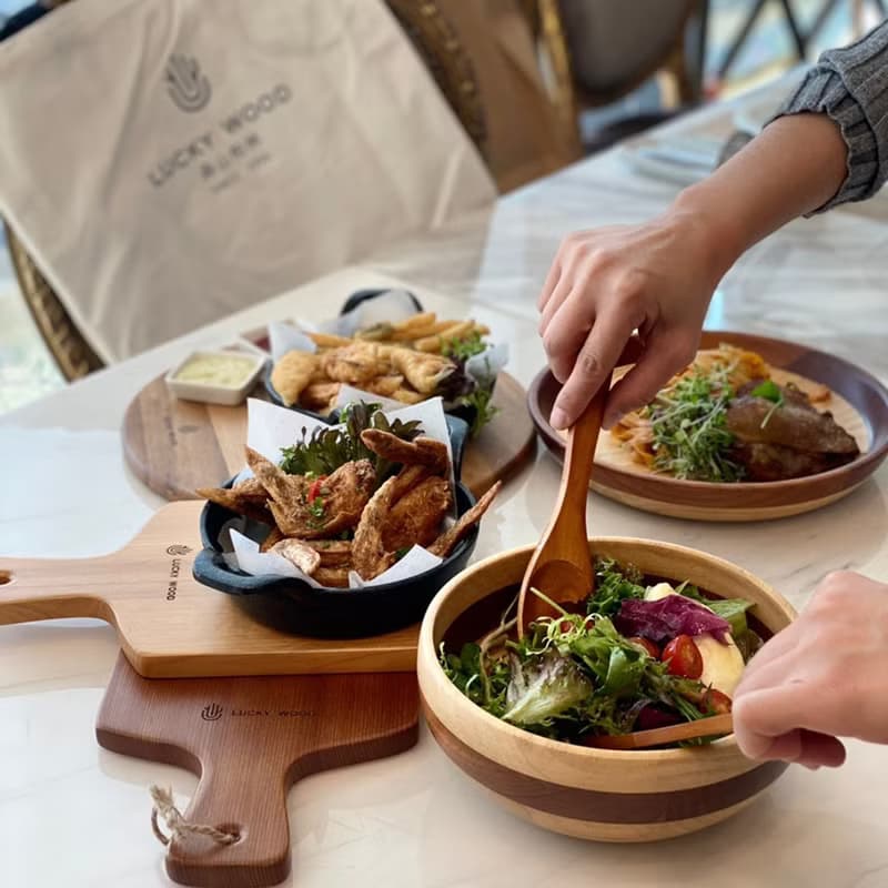 【 LUCKY WOOD】木質居家食器 - 沙拉 /輕食 湯叉組