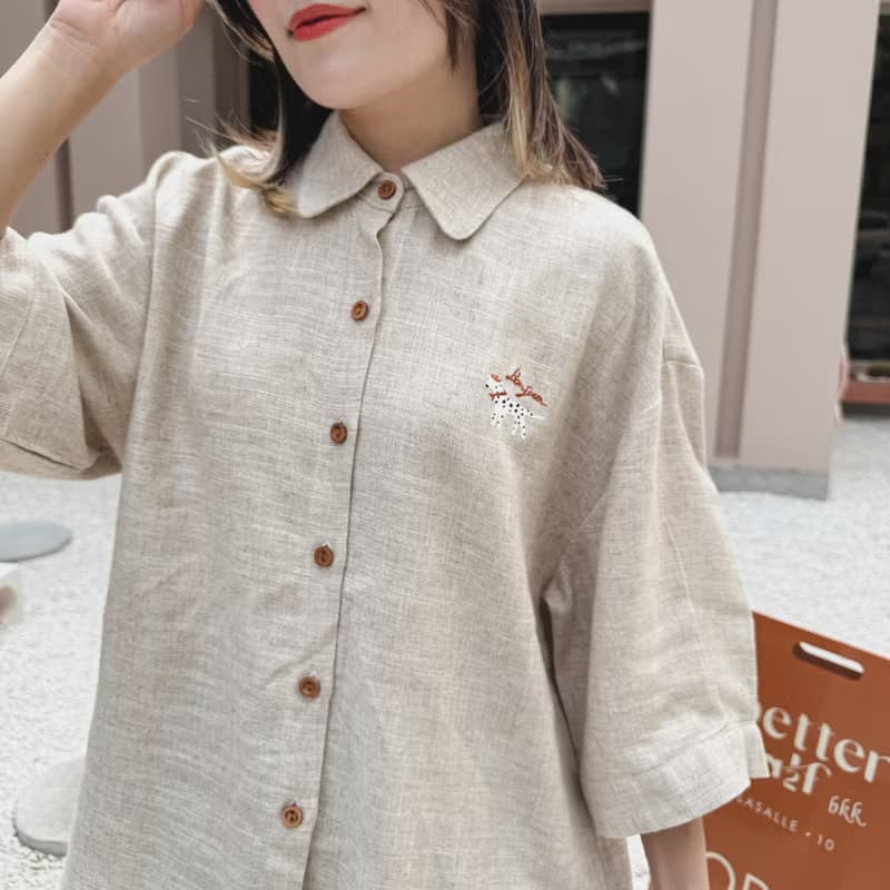 Oliver oversize linen Shirt 麻布 襯衫 Natural 自然色