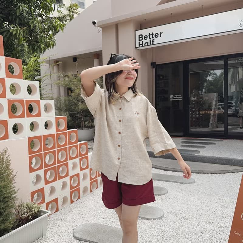 Oliver oversize linen Shirt 麻布 襯衫 Natural 自然色