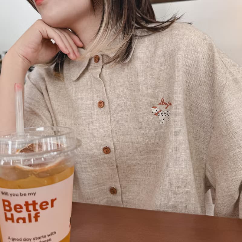 Oliver oversize linen Shirt 麻布 襯衫 Natural 自然色