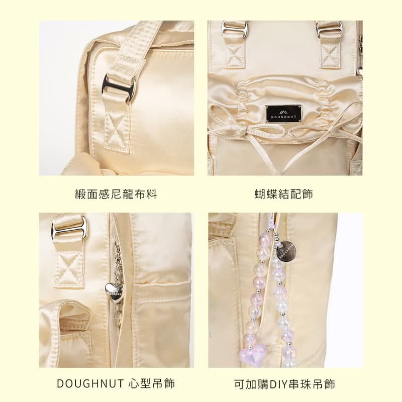 【DOUGHNUT】10.5吋 防潑水 迷你後背包 馬卡龍 水壺格-香檳 GT