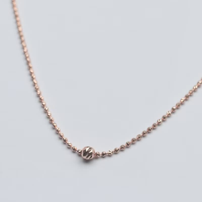 14K 閃亮切割金球項鍊 (40cm)