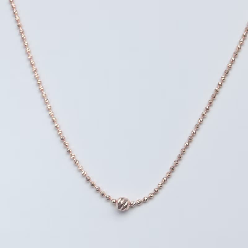 14K 閃亮切割金球項鍊 (40cm)