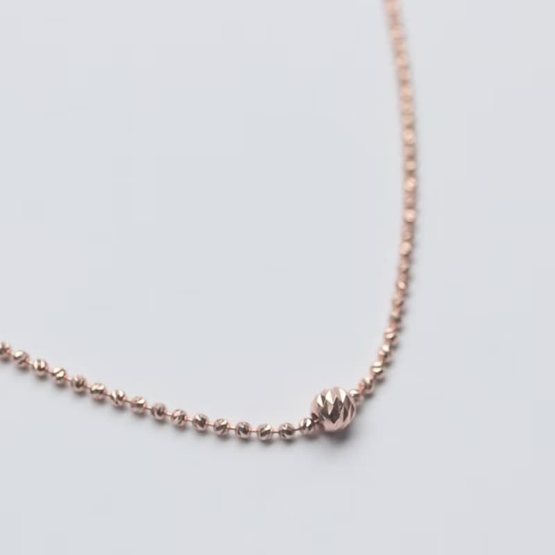 14K 閃亮切割金球項鍊 (40cm)