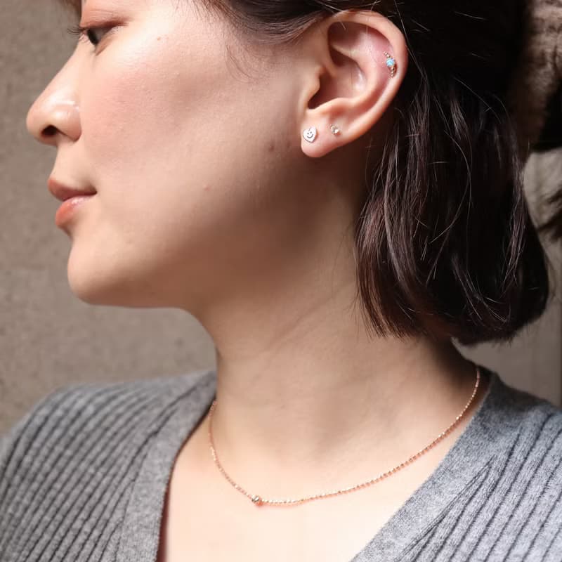 14K 閃亮切割金球項鍊 (40cm)