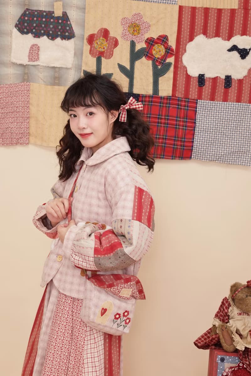古著感少女 remake手作 拼布玩偶 娃娃領夾棉短上衣外套