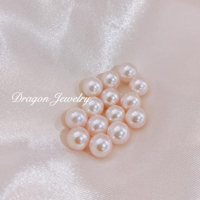 Dragon Jewelry日本Akoya 天然海水珍珠耳環 7.5mm 18k金耳針