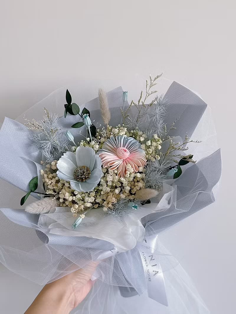 妮婭設計|快速出貨 韓式質感加紗小花束