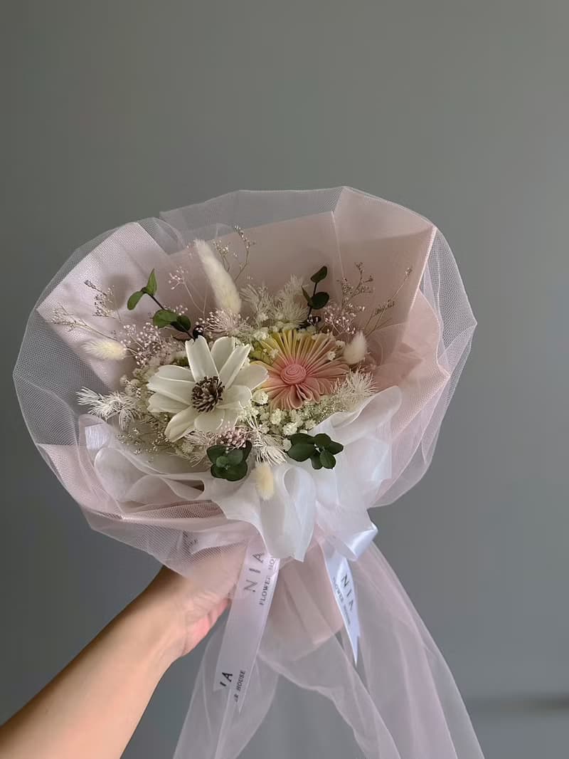 妮婭設計|快速出貨 韓式質感加紗小花束