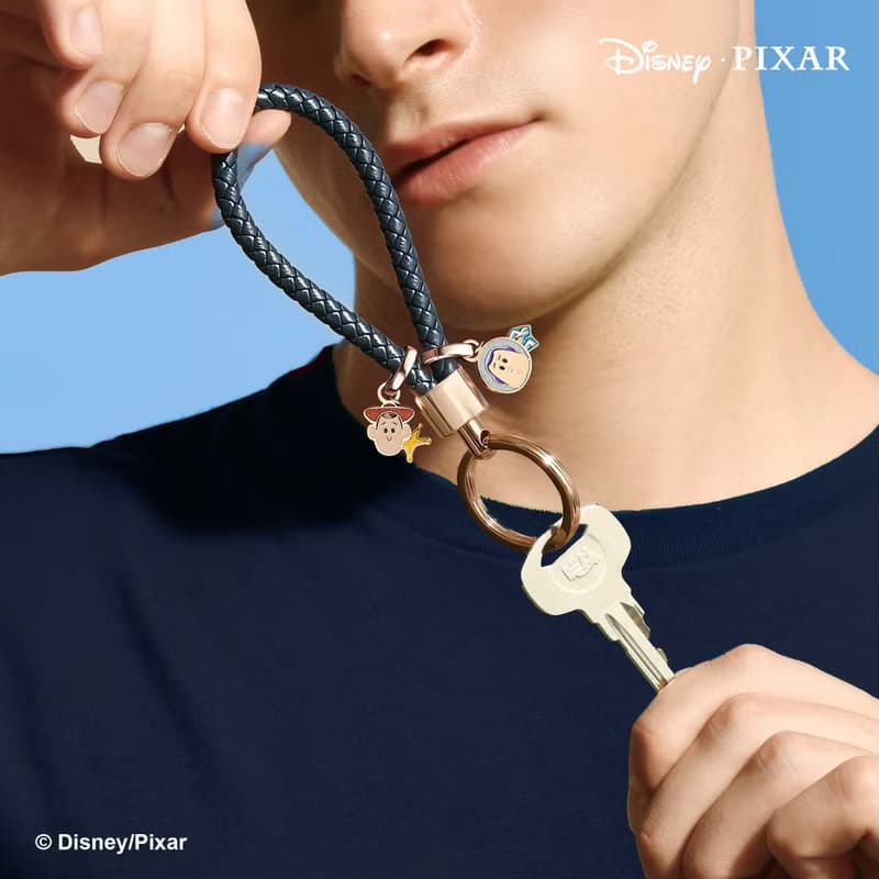 迪士尼 彼思 Toy Story 特別版 刻字編織皮革/鋼製鑰匙圈 (5色)