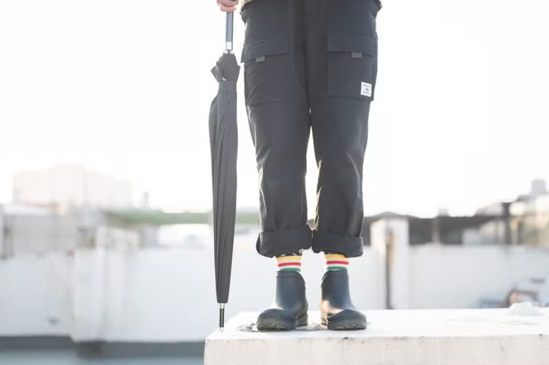 【雨靴日】男子 黑 登山 工作鞋 防水 雨鞋