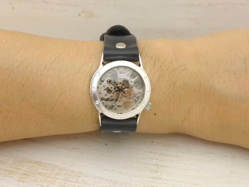 SHW027 アラビアベゼル 手巻きSilver925 Men's 32mm 手作り腕時計 (SHW027アラビア)