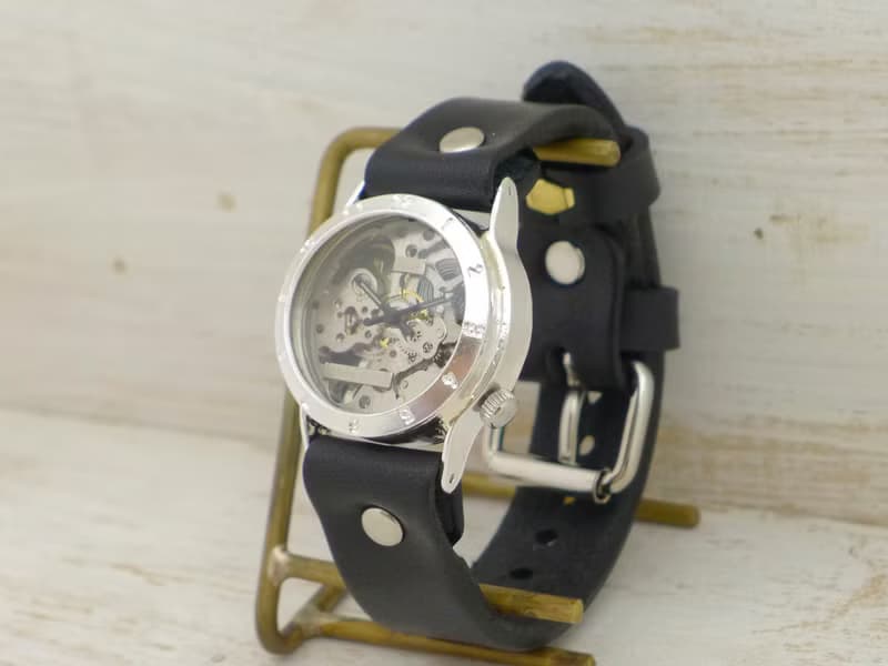 SHW027 アラビアベゼル 手巻きSilver925 Men's 32mm 手作り腕時計 (SHW027アラビア)