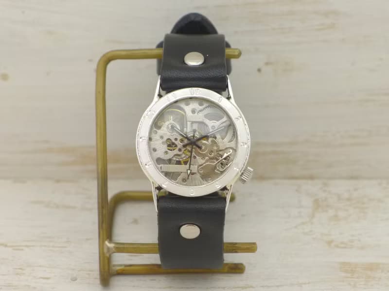 SHW027 アラビアベゼル 手巻きSilver925 Men's 32mm 手作り腕時計 (SHW027アラビア)