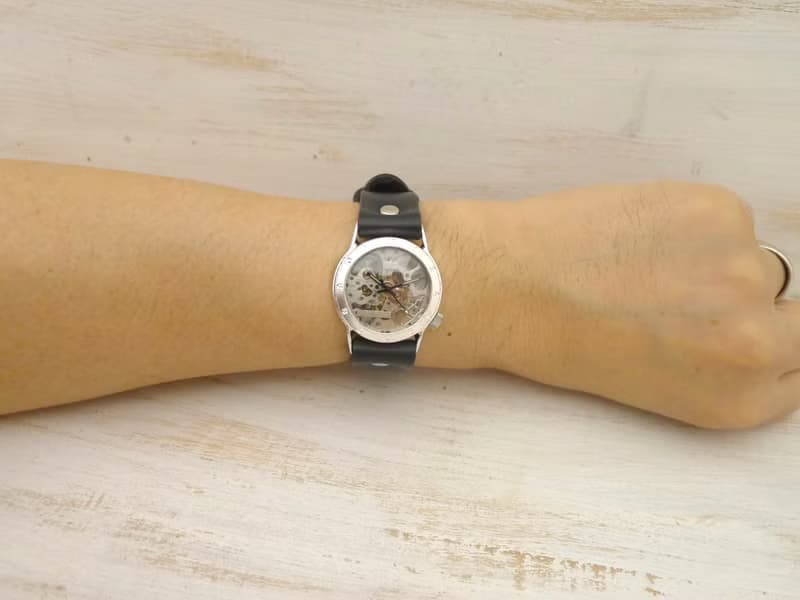 SHW027 アラビアベゼル 手巻きSilver925 Men's 32mm 手作り腕時計 (SHW027アラビア)