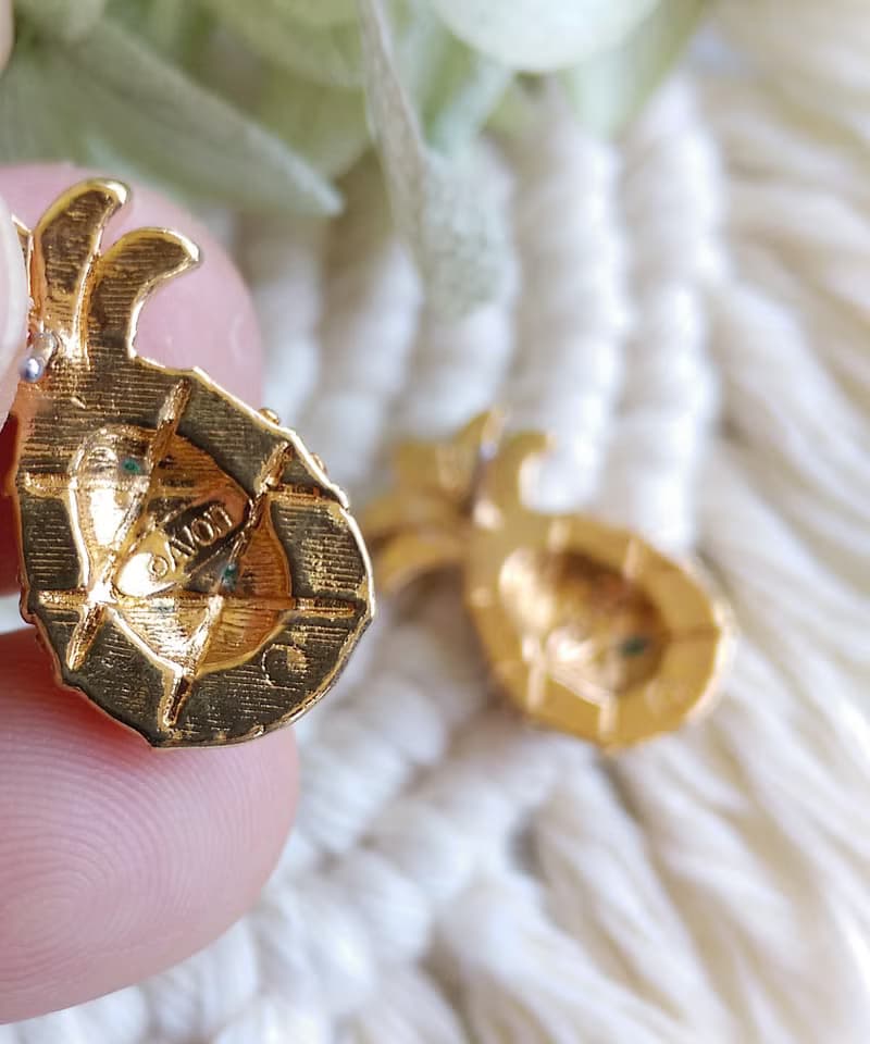 Vintage Jewelry 西洋古董飾品 AVON  小鳳梨 小波羅 針式耳環