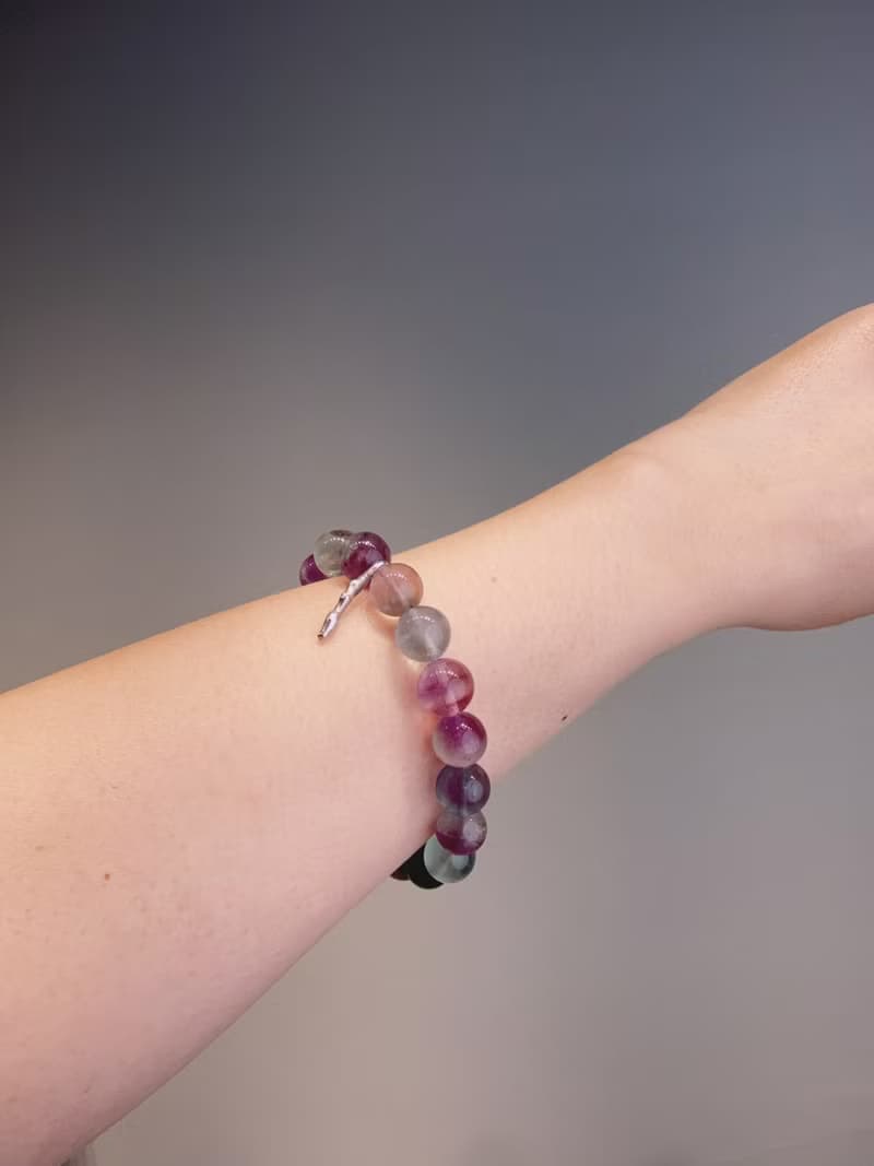 B3- 原礦彩虹螢石 部落純銀引信。Z-20250918-525