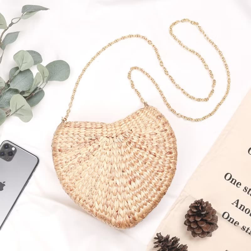 心形手提包  斜挎錢包時尚  帆布袋 泰國手袋 送給她的生日禮物