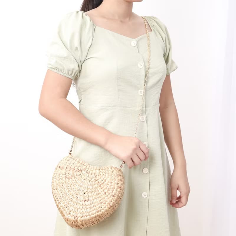 心形手提包  斜挎錢包時尚  帆布袋 泰國手袋 送給她的生日禮物