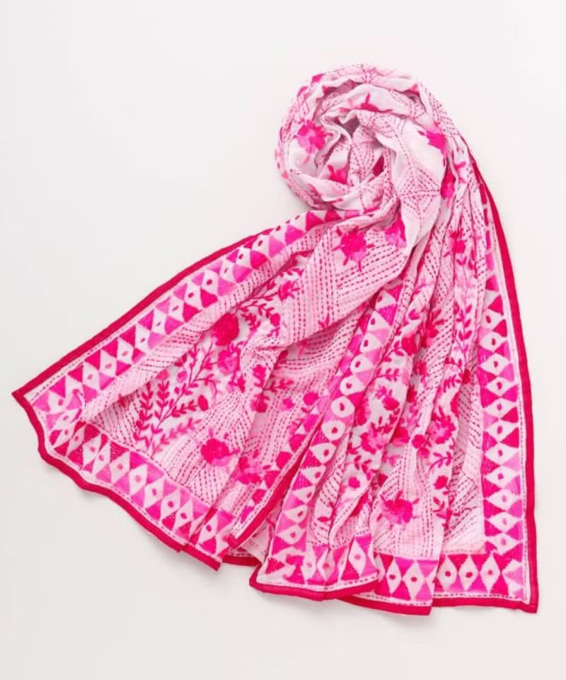【熱門預購】印度傳統亮片花卉刺繡圍巾(4色)ISDP3703
