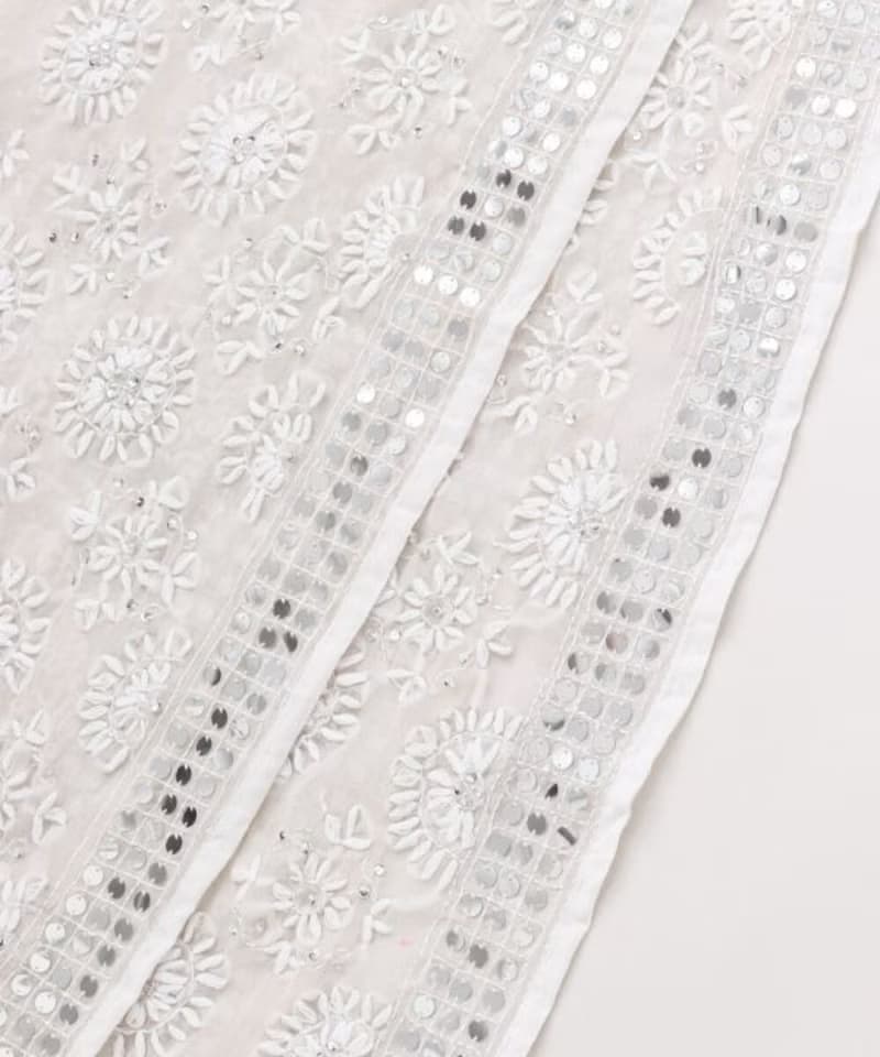 【熱門預購】印度傳統亮片花卉刺繡圍巾(4色)ISDP3703