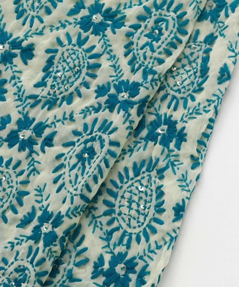 【熱門預購】印度傳統亮片花卉刺繡圍巾(4色)ISDP3703