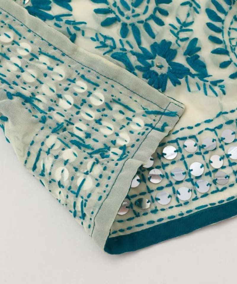 【熱門預購】印度傳統亮片花卉刺繡圍巾(4色)ISDP3703