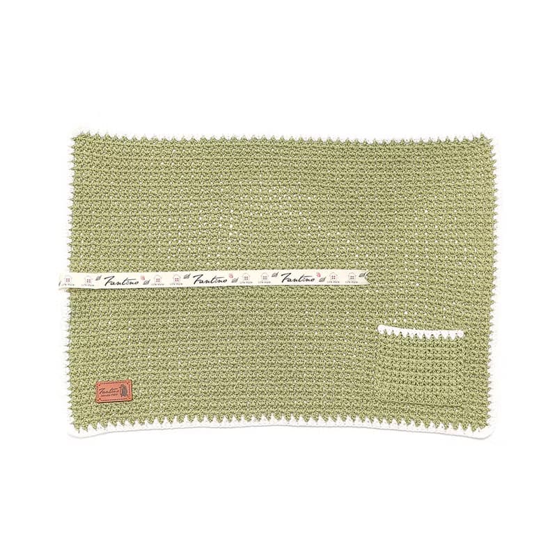 職人手作針織編織餐墊/餐具收納袋/生日禮/環保(不含餐具)-草綠色/交換禮物