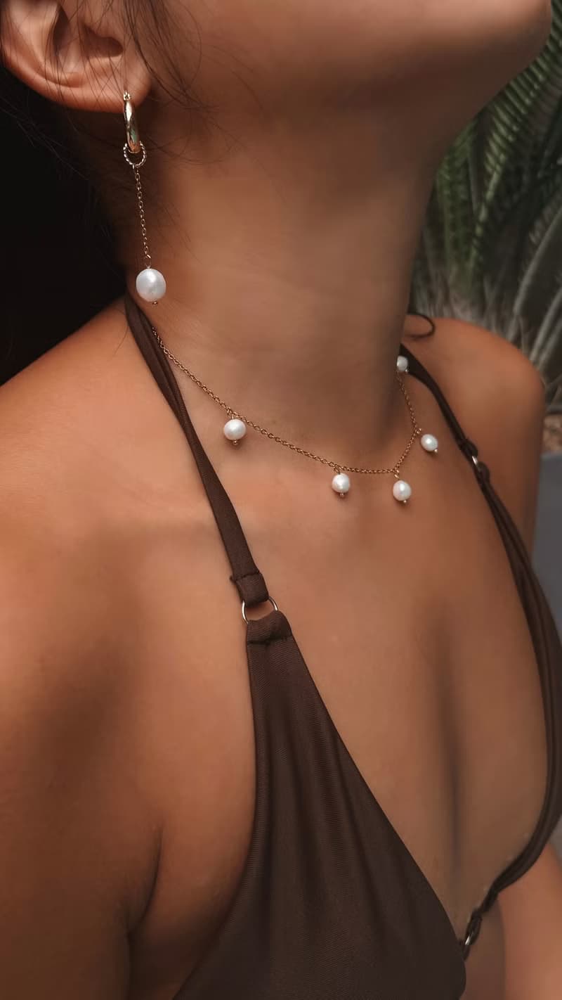 天然淡水珍珠不規則設計垂墜耳環  | 可改夾式 生日 聖誕禮盒