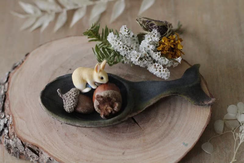 純手捏鯨魚造型陶瓷湯匙