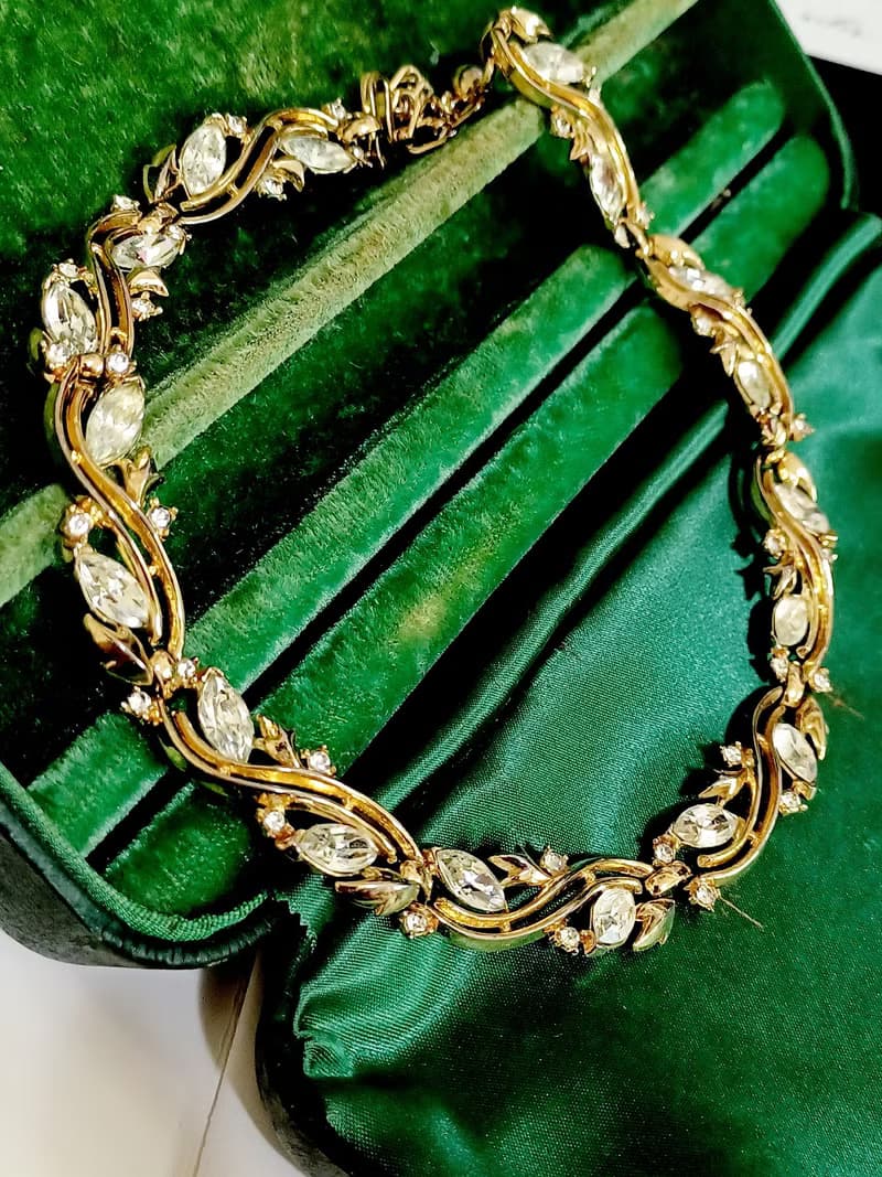 vintage jewelry  Trifari 華麗金色連枝萊茵 頸鍊 項鍊