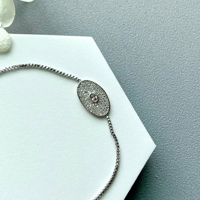 繁星橢圓微鑲鑽手鍊 (共兩色)