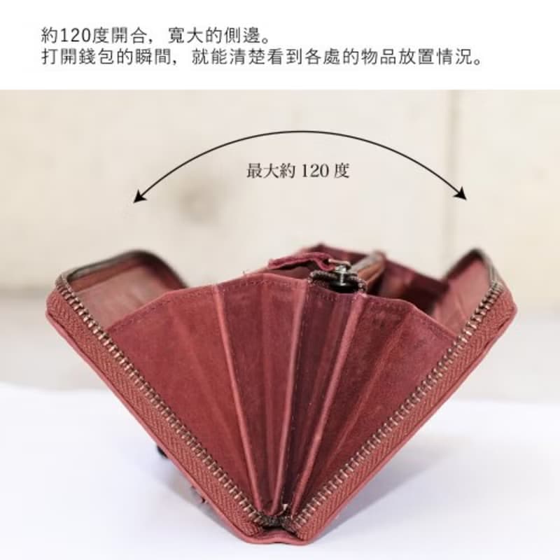 hallelujah長夾 YKK拉鍊 抹除痕跡 分類收納 粉紅色