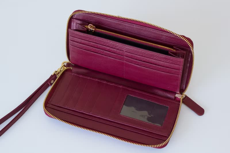 Mellow 拉鍊皮夾 Round Zip Wallet - 深紅色