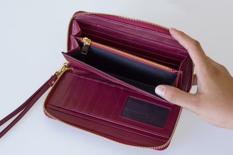 Mellow 拉鍊皮夾 Round Zip Wallet - 深紅色