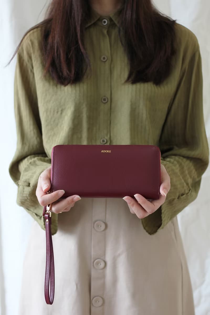 Mellow 拉鍊皮夾 Round Zip Wallet - 深紅色