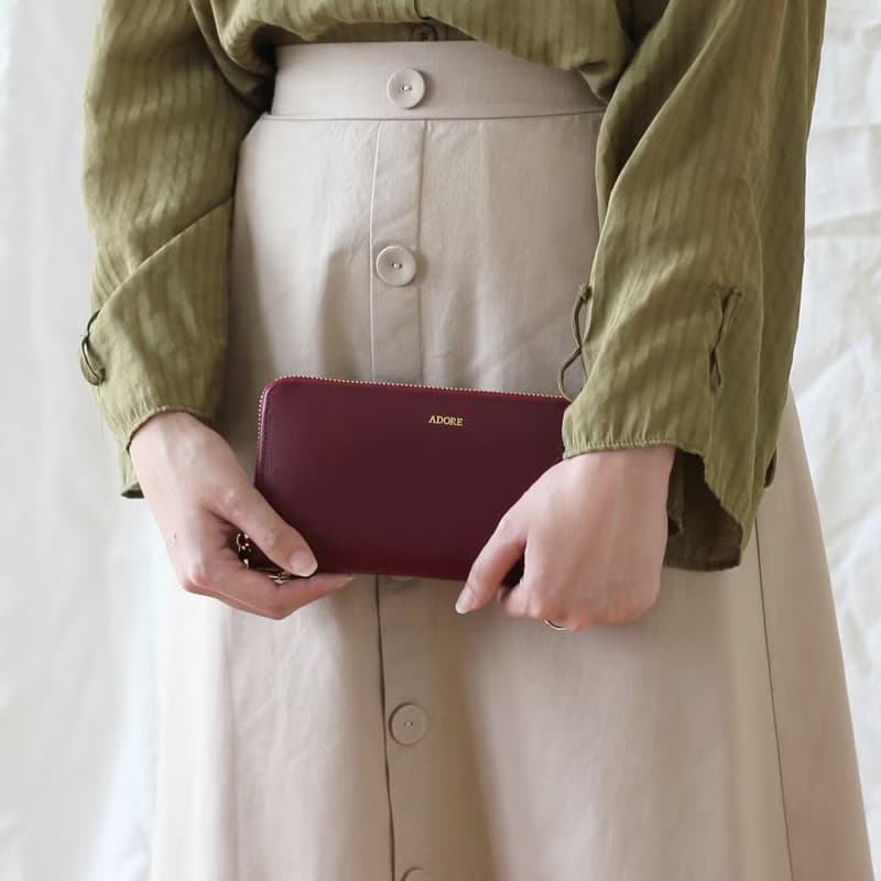 Mellow 拉鍊皮夾 Round Zip Wallet - 深紅色