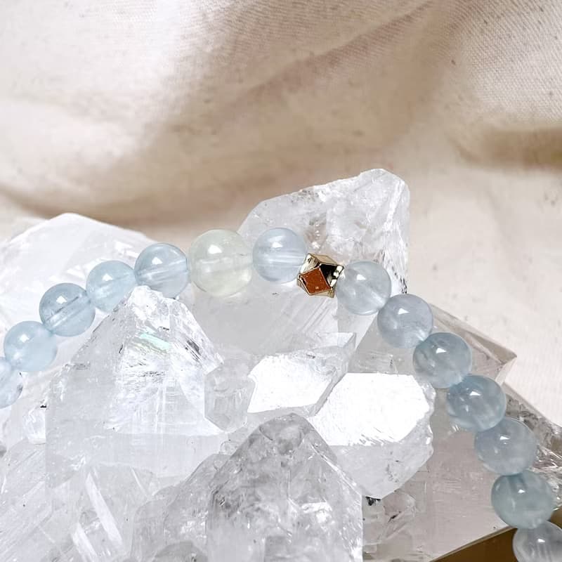 露水。手串 小顆粒系 療癒 放鬆消除壓力 溝通 I 海藍寶 葡萄石 I
