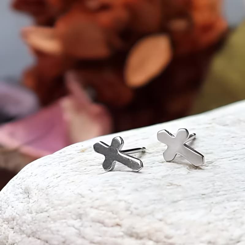 HORIE日本製 純鈦圖案耳環- 珍愛十字(耳針式 ) 等 7款式