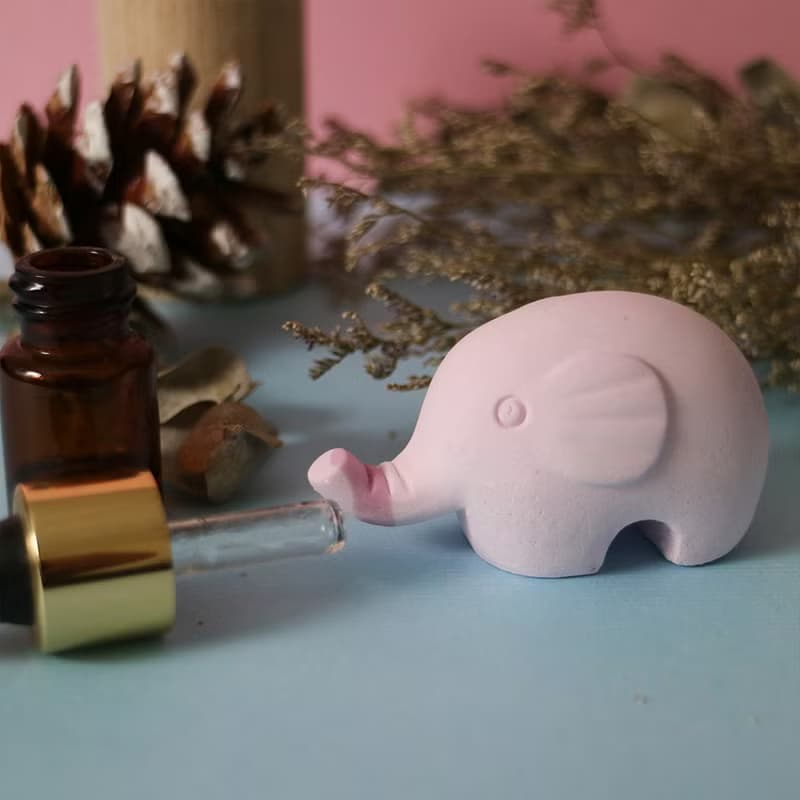粉長大象(2入)  硅藻/除臭/防潮/擴香石/大象造型/情人節禮物