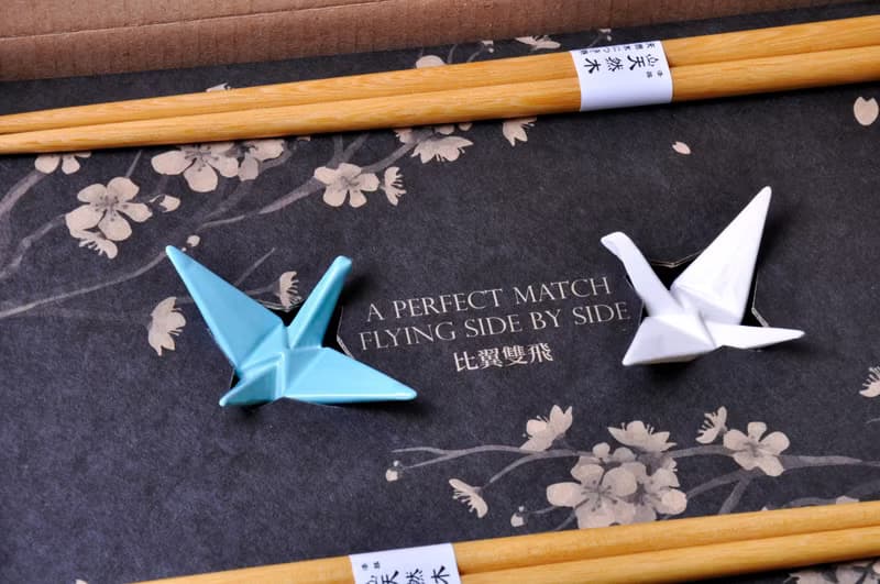比翼雙飛 紙鶴筷架禮品組 結婚 禮物 情侶 入厝 搬家 禮盒 送禮