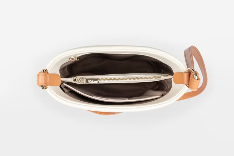 Gaia Bucket Bag 素皮革 水桶包 手提包 側背包 淺棕色 x 米白色