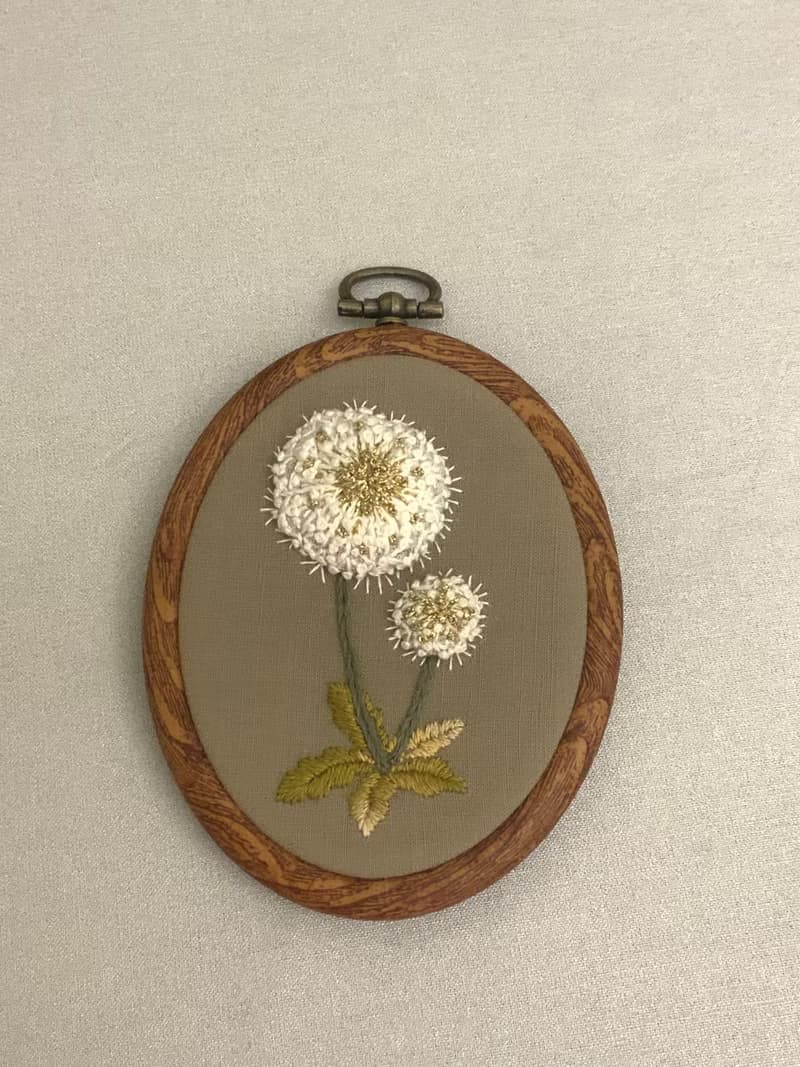 蒲公英小掛框 刺繡手作 /半立體刺繡畫